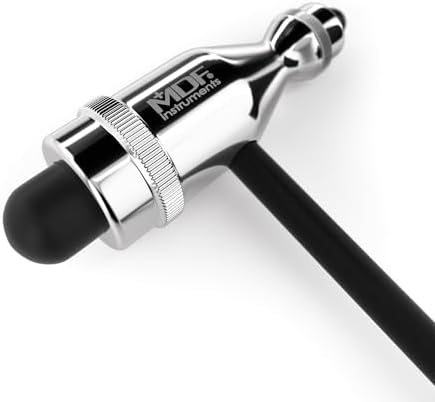 MDF Instruments, Tromner Neurological Reflex Hammer with Built-in Brush for Cutaneous and Superficial Responses - Light - HDP Handle - Durable, Professional-Grade - Black (MDF555P-11)