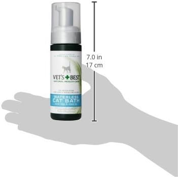 Vet's Best Waterless Cat Bath Dry Shampoo, No-Rinse Formula, 4 oz