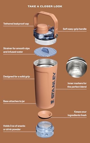 STANLEY Vitalize Shaker Bottle, 20 oz, Dried Pine