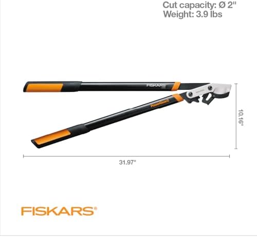 Fiskars 32” PowerGear2 Garden Bypass Loppers, 2" Cut Capacity Tree Trimmer