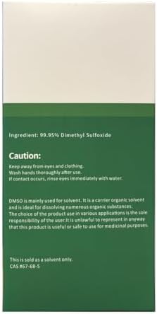 DMSO Liquid 99.95% Pure Dimethyl Sulfoxide, 8 oz,with Dropper Glass Bottle