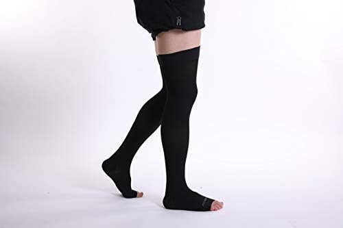Doc Miller Thigh High Open Toe Compression Stockings 15-20mmHg