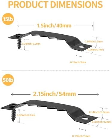 60 Pack 2 Sizes Sawtooth Picture Hangers, Small & Heavy Duty