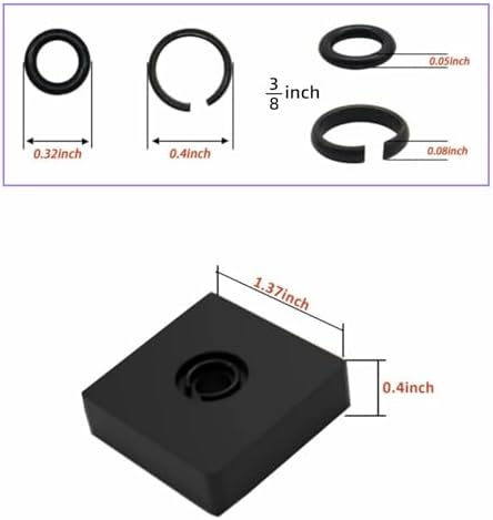 (6+6 Sets) 1/2”& 3/8" Impact Retaining Ring Clip Friction Ring with O-Ring
