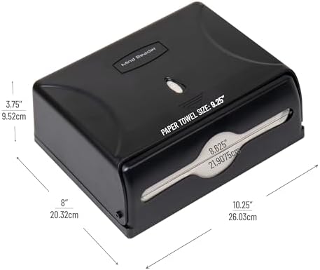 Mind Reader Paper Towel Dispenser, Tri-Fold Towel Holder, Restroom, Wall Mount, Bathroom, Black