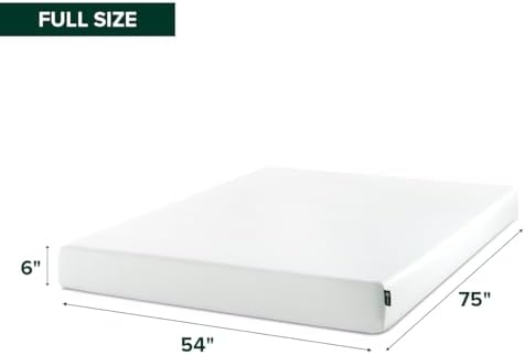 Zinus 6 Inch Full Green Tea Memory Foam Mattress, Medium Firm Feel