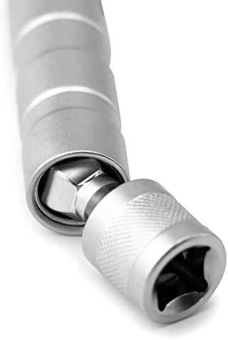 QWORK 14mm&16mm Magnetic Swivel Spark Plug Socket, Thin Wall Magnetic Rotating 3/8" Drive 12 Point Standard Spark Plug Socket Removal Tool 360-degree Rotation for Maximum Flexibility