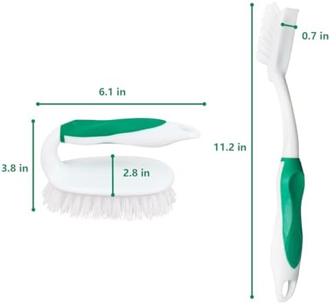 Scrub Brush Set, 4 Pack Deep Cleaning Brush Kit, Green