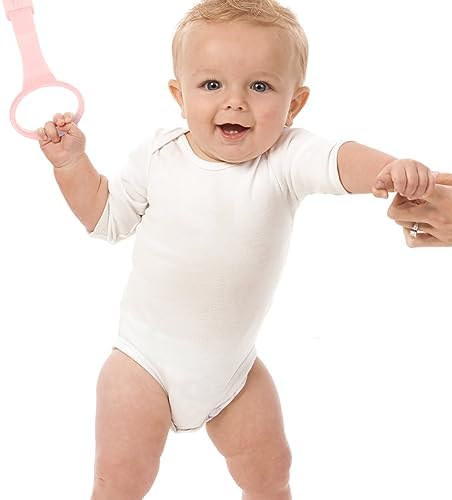 4Pcs Baby Playpen Pull up Rings, Pull up Rings for Play Pen, Playpen Accessories for Help Stand Up Walking Training Tool Newborn (Pink)