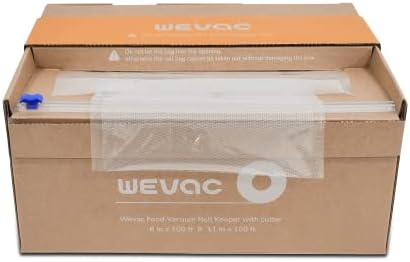 Wevac Vacuum Sealer Bags for Food, 8"x100' & 11"x100' Rolls with Cutter Box