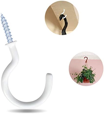 yuntop 12 Pack Vinyl Coated Ceiling Hooks,Screw-in Mug Hooks
