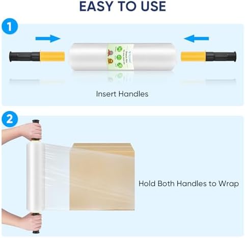 TICONN Stretch Wrap Roll, 15 in x 1000 ft Plastic Wrap for Moving Furniture