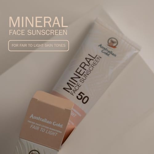 Australian Gold Tinted Mineral Face Sunscreen SPF 50 | Fair to Light Tint
