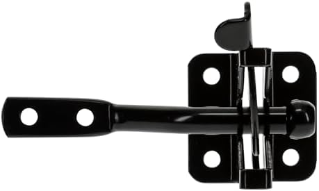 National Hardware Automatic Gate Latch, 4 in Strike, Steel, Black
