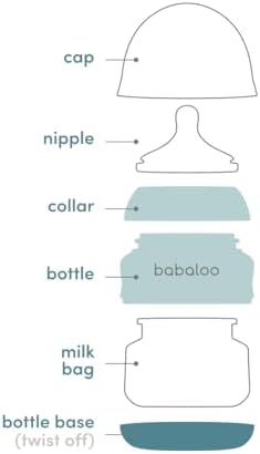 Babaloo Baby-Led Silicone Baby Bottle, Airless, Anti-Colic, 5oz Creme 1pk