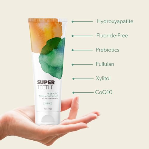 SuperTeeth Prebiotic Hydroxyapatite Toothpaste, Fluoride-Free - Mint