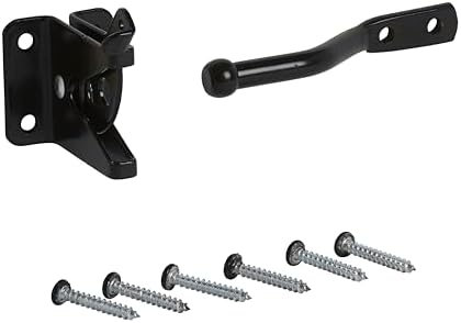 National Hardware Automatic Gate Latch, 4 in Strike, Steel, Black