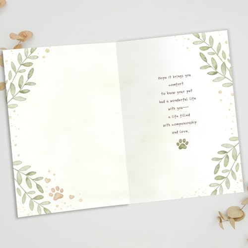 Pet Sympathy Card, Pet Loss Card for Dog Cat