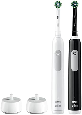Oral-B Pro 1000 CrossAction Electric Toothbrush, Black and White, 2 Count