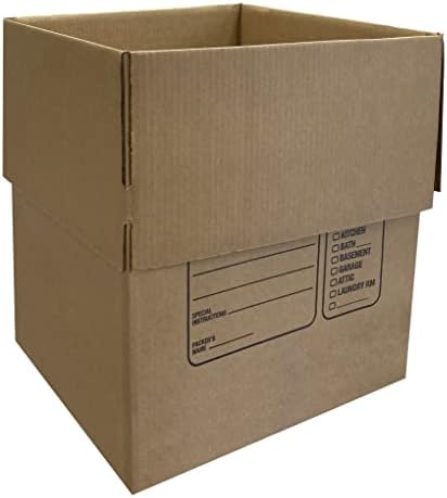 Uboxes Moving Boxes with Handles, 10 Premium Large, 18 x 18 x 24, Brown