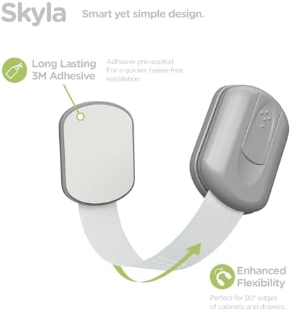 SKYLA HOMES Cabinet Strap Locks for Baby Proofing, 8 Pack, Gray