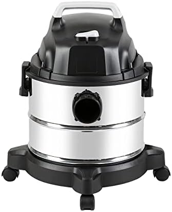 Amazon Basics Wet Dry Shop Vacuum Cleaner, 4 Gallon, 3 HP Stainless Steel, Grey/Black