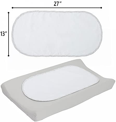TILLYOU Waterproof Changing Pad Liners 6 Pack, 100% Cotton Reusable Cloth Diaper Liners, White