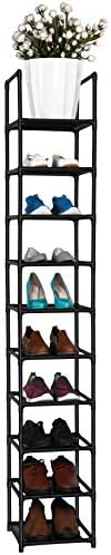 FIDUCIAL HOME 10 Tiers Vertical Shoe Rack 10 Pairs Skinny Shoe Shelf