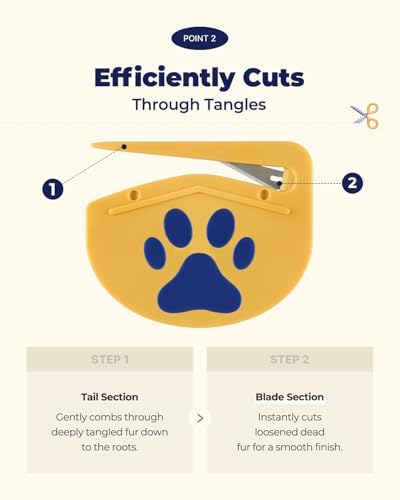 PETHROOM Easy Tangle Cutter for Dogs & Cats, Professional Dematting Tool
