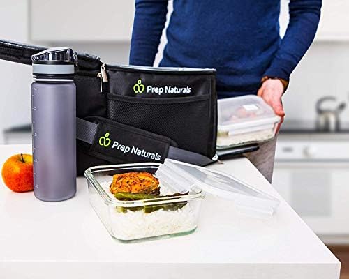 PrepNaturals 5 Pack 30oz Glass Meal Prep Containers - 1 Compartment