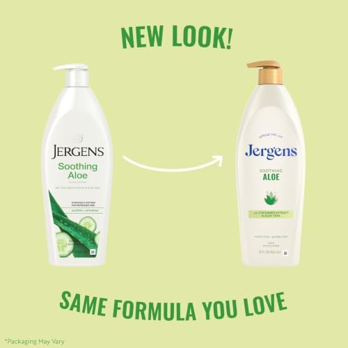 Jergens Soothing Aloe Body Lotion For Dry Skin, Moisturizer, 21 fl oz