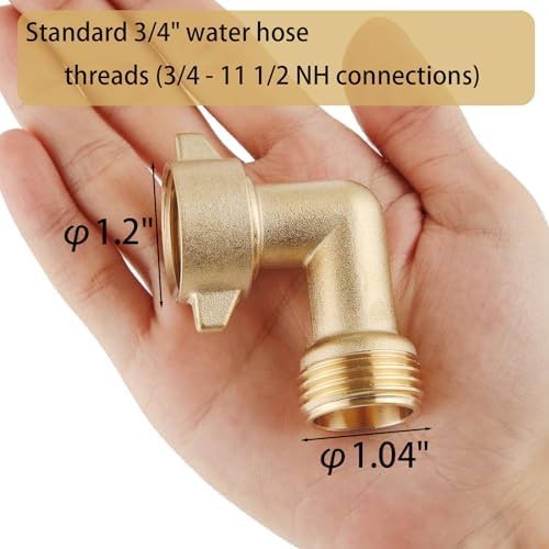 90-Degree Hose Elbow For RVs — Solid Brass Construction