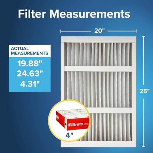 Filtrete 20x25x4 Air Filter MERV 11, MPR 1000 Micro Allergen Defense, 4-Pack