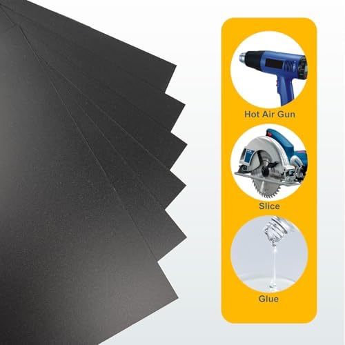 6 Pack Black Plastic Sheet 8x12x0.04 in Flexible High Tensile Plastic Sheets Black Plastic Panel for DIY Materials Handicrafts Home Decoration