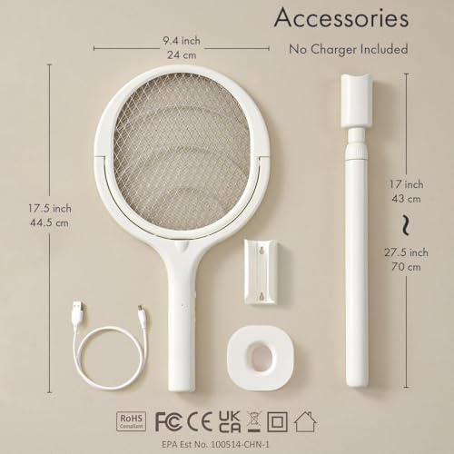 GeckoMan Electric Fly Swatter Electric Bug Zapper Racket Fly Zapper Racket