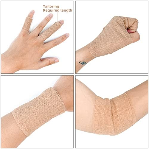 CARBOU Self Adhesive Cohesive Bandage Wrap 8 Pack 4x5yd Cohesive Tape Beige