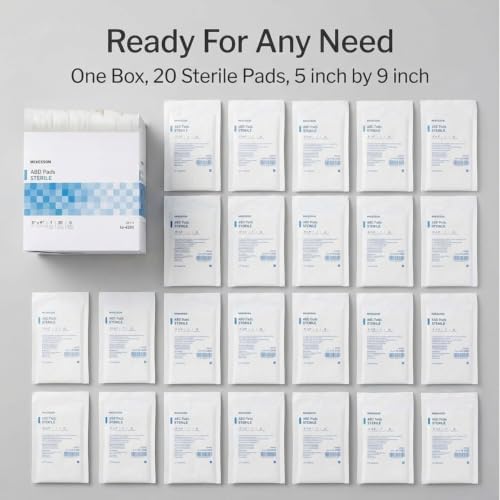 McKesson Sterile Abdominal- ABD Pads 20, Post Op, 5 x 9 in, 20 Pack