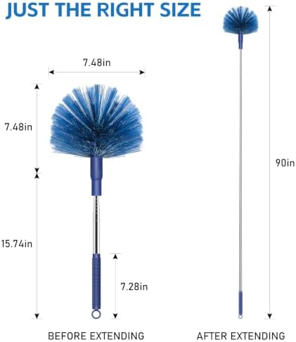 SetSail Cobweb Duster with Extension Pole, for Cobweb Cleaning,Blue