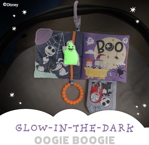Kids Preferred Disney Nightmare Before Christmas My First Scare Jack Skellington Soft Book Baby Teething Crinkle Book with On-The-Go Clip, Crinkle Pages, and Teethers, Multicolor