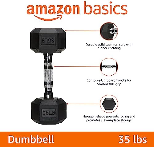Amazon Basics Rubber Hex Dumbbell Hand Weight