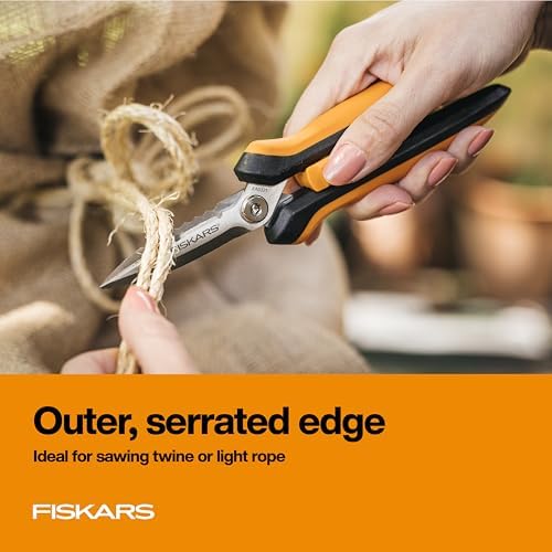 Fiskars 8" SoftGrip Pruning Shears, Multipurpose Garden Snips with Sheath