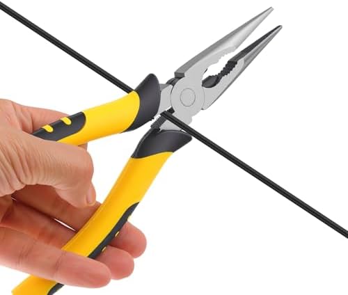 8-Inch Premium Needle Nose Pliers, Wiojided HCS Precision Long Nose Pliers
