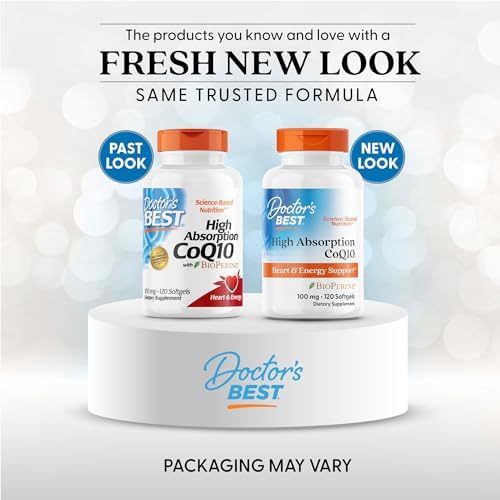 Doctor's Best High Absorption CoQ10 with BioPerine Supplement, 120 Softgels