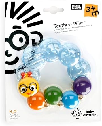 Baby Einstein Teether-Pillar Rattle and Chill Teething Toy, Ages 3 Months +