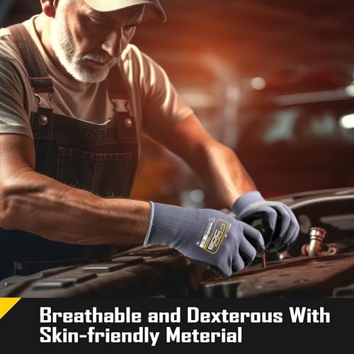 COOLJOB 3/6/12 Pairs Nitrile Nitrile Dipped Nylon Safety Work Gloves