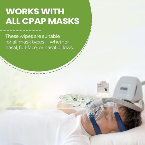CPAP Mask Wipes (12 Travel Packs x 10 Wipes) 100% Cotton Unscented