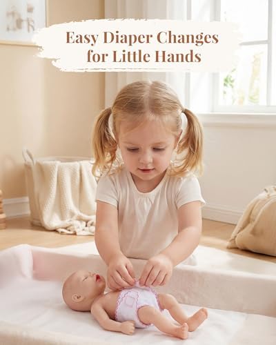 BABESIDE Baby Doll Diapers, 6 Reusable Diapers for 12-15 Inch Baby Dolls