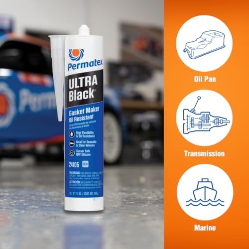Permatex 24105 Ultra Black Maximum Oil Resistance RTV Silicone Gasket Maker, 10.6 oz. Cartridge