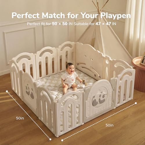 Momcozy Baby Play Mat for Floor, 50"x50" Thickened Playpen Mat