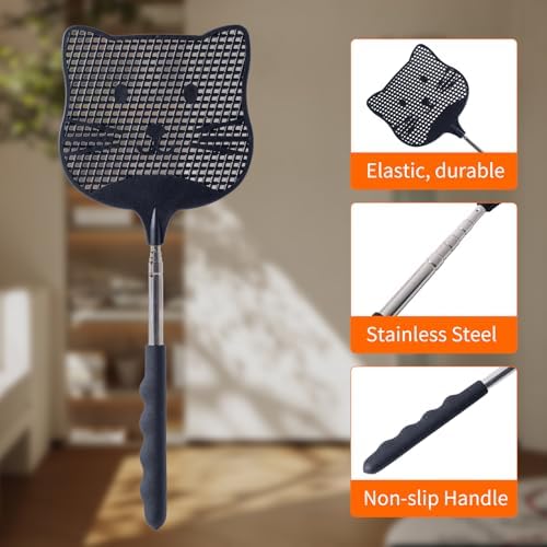 2pcs Extendable Fly Swatter, 25 inch Handle Indoors Flyswatters